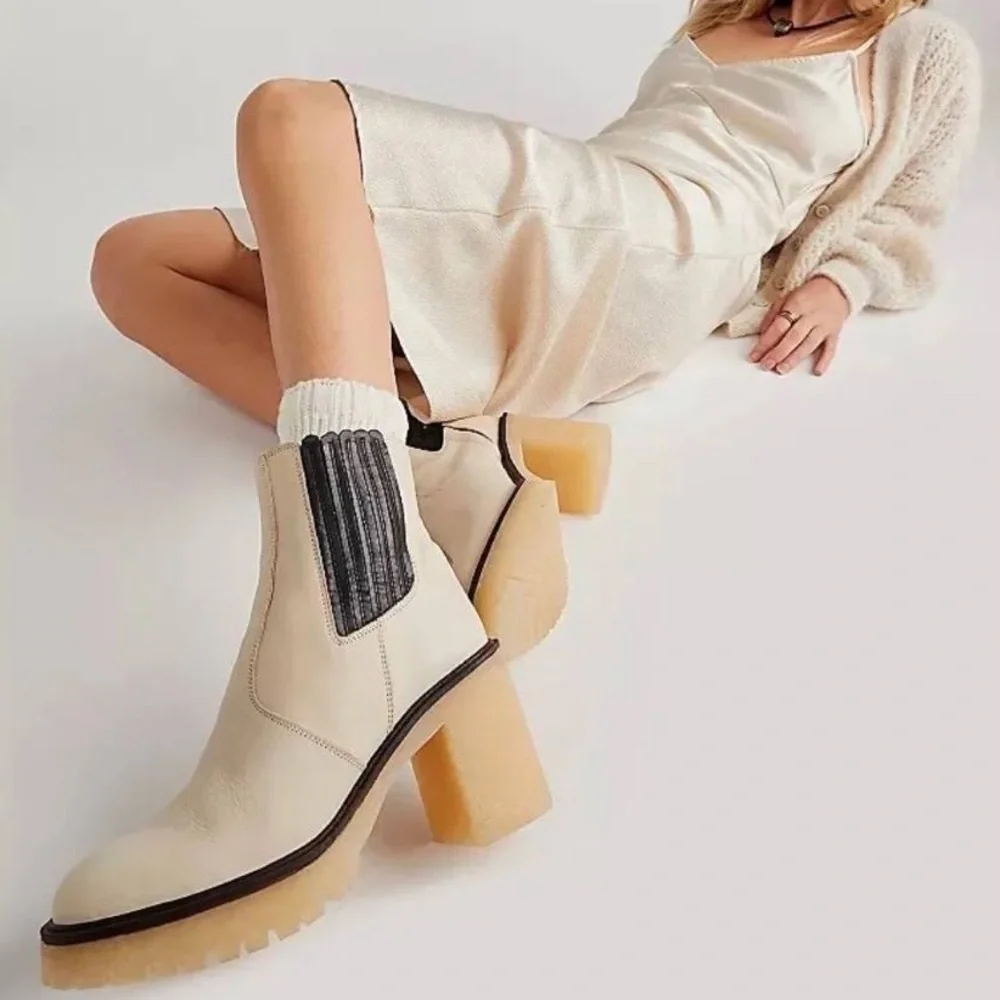 Cream Chelsea Boot - Picture 2 of 4